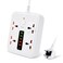 Power Strip Surge Protector with USB-C, Flat Plug Extension Cord, 4 Widely Spaced AC Outlets &amp; 5 USB Ports, Compact Travel Charging Station