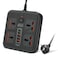 Power Strip Surge Protector with USB-C, Flat Plug Extension Cord, 4 Widely Spaced AC Outlets &amp; 5 USB Ports, Compact Travel Charging Station