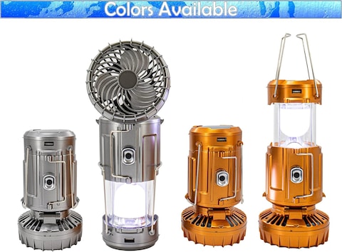 Solar Fan LED Camping Light, Portable 3-in-1 Foldable Lantern with USB &amp; Solar Charging, Adjustable Fan &amp; Bright LED, for Camping, Fishing, Hiking, Night Walking,