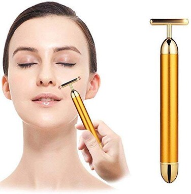 Energy Beauty Bar Electric Facial Roller &ndash; Waterproof Anti-Wrinkle Massager for Face, Neck &amp; Cheeks &ndash; Battery-Powered Skin Tightening &amp; Lifting Tool 
