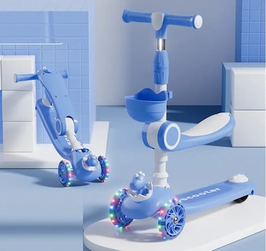 سكوتر بثلاث عجلات للأطفال - ارتفاع قابل للتعديل (3-16 سنة)   سكوتر آمن ومتين للأولاد والبنات