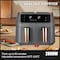 Dual Basket Air Fryer &ndash; 9QT 2800W XL Air Fryer with Independent Temperature Control, Sync Finish &amp; Dual Cook, Shake Reminder &amp; Dehydrate Function (Grey)
