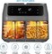 Dual Basket Air Fryer &ndash; 9QT 2800W XL Air Fryer with Independent Temperature Control, Sync Finish &amp; Dual Cook, Shake Reminder &amp; Dehydrate Function (Grey)
