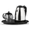 Electric Kettle Tray Set with Tea Pot &ndash; Fast-Boil Stainless Steel Kettle &amp; Serving Tray for Home, Office &amp; Hotels &ndash; Auto Shut-Off, 360&deg; Rotating Base