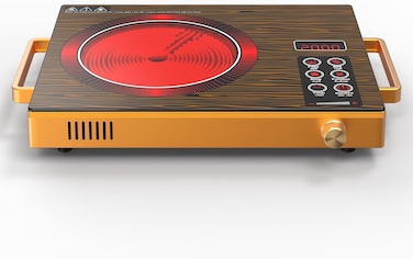 Electric Ceramic Cooktop, 2200W Single Burner Hot Plate, Infrared Cooktop with Sensor Touch Control, 9 Power Levels, Child Safety Lock, Portable Countertop Stove