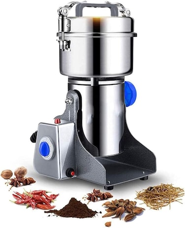 Electric Food Grinder &amp; Pulverizer   High-Speed Stainless Steel Spice, Coffee Bean, and Dry Cereal Grinder   Superfine Powder Machine for Herbs, Nuts, and Grains
