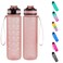 1L Motivational Water Bottle &ndash; Eco-Friendly Tritan Plastic, BPA-Free, Recyclable, Leakproof, Time Marker, Sports &amp; Gym Hydration for Fitness, Travel, Office
