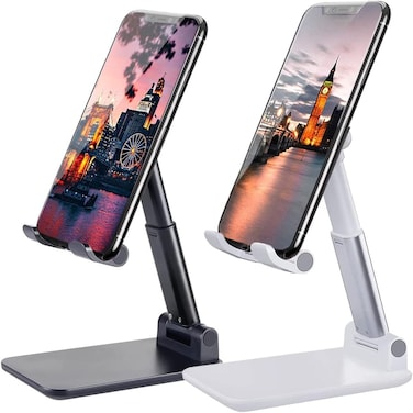 Adjustable Cell Phone Stand for Desk &ndash; Foldable &amp; Portable Phone Holder with Height &amp; Angle Adjustment, Universal Compatibility