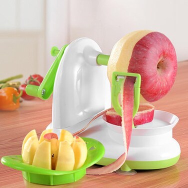 Fruit &amp; Vegetable Peeler &ndash; Hand Crank Potato Peeler with Suction Cups, Fast &amp; Efficient Rotating Peeler for Apples, Pears, Cucumbers, and More