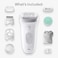 Braun Silk-&eacute;pil 7 SkinSpa 7-081 &ndash; All-in-One Wet &amp; Dry Epilator for Women, 40 MicroGrip Tweezers, Exfoliation Brush, Massage Pad, Wide Epilation Head,