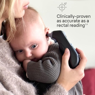 براون ثيرموسكان 7 – IRT6520B مقياس حرارة رقمي للأذن للبالغين والأطفال والرضع   تقنية الدقة العمرية، طرف مُدفأ مسبقًا، قراءات سريعة ودقيقة، وضع ليلي