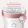 Braun Epilator Silk-&eacute;pil 9 SkinSpa 9720 &ndash; Wet &amp; Dry Cordless Epilator with Exfoliation Brushes, 40 MicroGrip Tweezers, Skin Massager,  Pink/White
