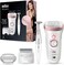 Braun Silk-&eacute;pil SES 9890 SensoSmart Wet &amp; Dry Epilator with 4 Extras &ndash; Trimmer, Pouch, Shaver, and Exfoliation Brush &ndash; Cordless Epilation for Smooth Skin &ndash; White
