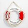 Nautical Lifering Decorative Life Ring Buoy &ndash; 20" Hanging Wall D&eacute;cor for Beach House, Coastal, Lake &amp; Boat Theme &ndash; Lightweight Foam, White &amp; Blue Rope Design
