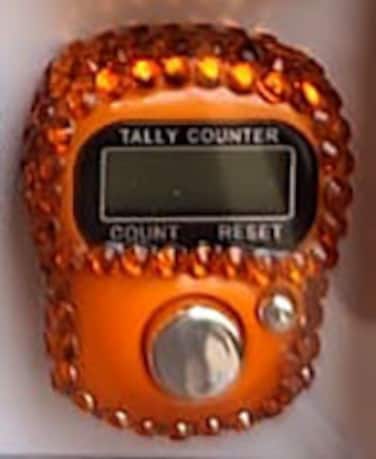 عداد التسبيح بالأصابع – خاتم إسلامي محمول باليد، حافظة صغيرة متعددة الألوان، جهاز نقر يدوي ميكانيكي قابل لإعادة الضبط، متتبع عدد اللفات