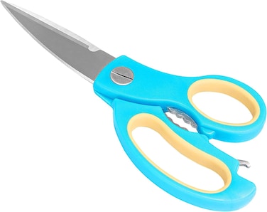 مقص مطبخ بمقبض مريح - مقص متعدد الأغراض من الفولاذ المقاوم للصدأ للدجاج والأسماك واللحوم والخضروات والأعشاب