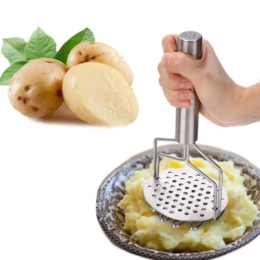 Stainless Steel Mashed Potato Maker - Vegetable and Fruit Mashing Tool, Durable Kitchen Utensils for Smooth Mash, Perfect for Cooking