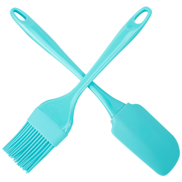 Silicone Brush &amp; Spatula Set with Plastic Handle - Non-Stick, Heat-Resistant, Durable Kitchen Utensils for Cooking, Baking &amp; Grilling