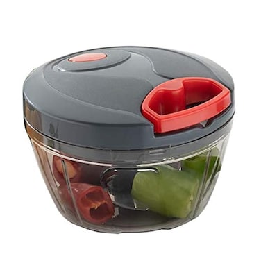 مفرمة خضروات يدوية بشفرة من الفولاذ المقاوم للصدأ - مفرمة يدوية صغيرة الحجم وقوية لتحضير الطعام بسرعة وسهولة - مثالية للخضروات،