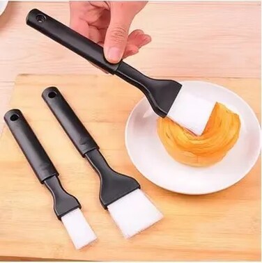 3pcs Nylon Basting Brush Set with Plastic Handle - Heat-Resistant Kitchen Brushes for BBQ, Pizza, Bread, Pastry, and Food Oil - Non-Stick, Easy to Clean,