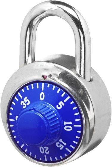 Combination Lock for Gym Lockers &ndash; Heavy Duty Locker Padlock, 4-Digit Blue Combination Lock, Pack of 1 &ndash; Ideal Security Lock for School, Gym, Locker Room, and Travel
