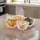Glass Bowl Set with Metal Stand (4-Piece)   Elegant Clear Glass Serving Bowls for Salads, Snacks &amp; Desserts   Stylish Home &amp; Kitchen Tableware
