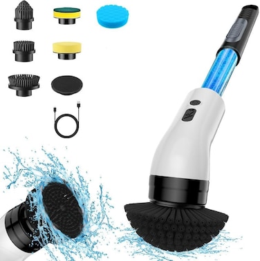 Bath Polisher Electric Cleaning Brush &ndash; Cordless Turbo Pro Brush for Bath, Shower, Tile &amp; Grout Cleaning, High-Powered, Rechargeable, and Easy to Use
