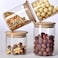 Borosilicate Glass Spice Storage Containers &ndash; Airtight Food Storage Bottles with Bamboo Wooden Lids, Set of 3 for Kitchen Organization, Spice Jars