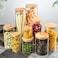 Borosilicate Glass Spice Storage Containers &ndash; Airtight Food Storage Bottles with Bamboo Wooden Lids, Set of 3 for Kitchen Organization, Spice Jars