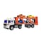 مجموعة ألعاب شاحنة الحاويات - شاحنة نقل تعمل بالاحتكاك مع 4 مركبات صغيرة، ألعاب سيارات دفع وانطلق للأطفال والأولاد والصغار.
