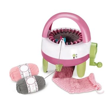 DIY Knitting Machine for Girls &ndash; Crochet Braiding Weaving Loom Toy for Kids, Handmade Wool Craft Set, Manual Pretend Play, Creative DIY Knitting Kit