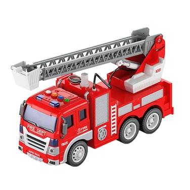Remote Control Fire Truck Toy - Kids Fire Truck with Lights and Sounds, Simulation Rescue Vehicle with Extendable Ladder, Interactive Fire Truck