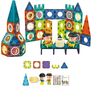 98-Piece Magnetic Tiles Set for Kids &ndash; STEM Building Toys &amp; Educational Games, Colorful Magnetic Construction Blocks for Creative Play, Ideal for Boys &amp; Girls