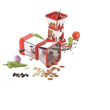 Stainless Steel Deluxe Chilly &amp; Dry Fruit Cutter &ndash; Round Handheld Slicer for Nuts, Spices, Garlic, and Herbs   Sharp Blades, Easy Grip &amp; Rust-Resistant
