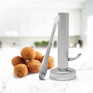 Stainless Steel Falafel Maker &ndash; Large Silver Falafel Press Mold   Easy-to-Use Falafel Scoop for Perfectly Shaped Patties, Durable &amp; Rust-Resistant
