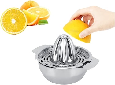 Portable Manual Juicer &ndash; Stainless Steel Lemon Squeezer with Removable Filter &ndash; Handheld Citrus Juicer for Lemon, Orange, and Fruit &ndash; Easy-to-Use