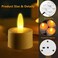 LED Candle Light Flameless Tea Lights &ndash; Rechargeable Flickering Tealight Lamps with 12 Frosted Cups &amp; Charging Base for Party, Wedding, Bar, Family Dinner