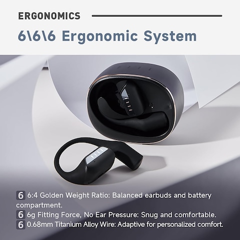 FIIL GS Open Earphone, Bone Conduction Technology, Hi-Res Audio, 32H Playtime, Dual Microphone for Smart Calls, Noise Reduction - Comfortable and  Fit for Sports