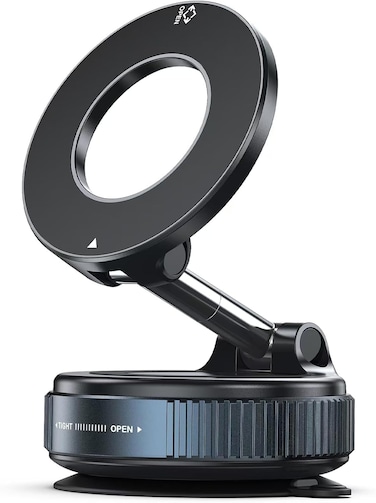 حامل هاتف مغناطيسي شفط لـ MagSafe - حامل مغناطيسي قابل للتعديل بزاوية 360 درجة للسيارة والصالة الرياضية والمرايا والأسطح الملساء