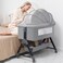 5-in-1 Portable Baby Bedside Crib  Convertible Bassinet with Adjustable Height, Swivel Wheels &amp; Rocking Mode  Foldable Baby Cot &amp; Co-Sleeper with Mosquito Net