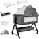 5-in-1 Portable Baby Bedside Crib  Convertible Bassinet with Adjustable Height, Swivel Wheels &amp; Rocking Mode  Foldable Baby Cot &amp; Co-Sleeper with Mosquito Net