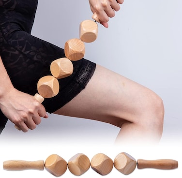 عصا تدليك خشبية - جهاز تدليك خشبي مضاد للسيلوليت لتصريف اللمف، ماديروتيرابيا كولومبيانا، أداة لتخفيف آلام عضلات الجسم بالكامل.