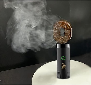 مبخرة كهربائية مع موزع رائحة USB - مبخرة بخور محمولة عصرية مع مشط قابل لإعادة الشحن - حامل بخور كهربائي (أسود)