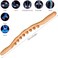 Wooden Massager Stick with 8 Beads - Gua Sha Body Therapy for Back, Shoulder, Neck, Belly, Waist, &amp; Leg Pain Relief - Natural Wood Color Wooden Massage Tool
