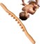 Wooden Massager Stick with 8 Beads - Gua Sha Body Therapy for Back, Shoulder, Neck, Belly, Waist, &amp; Leg Pain Relief - Natural Wood Color Wooden Massage Tool
