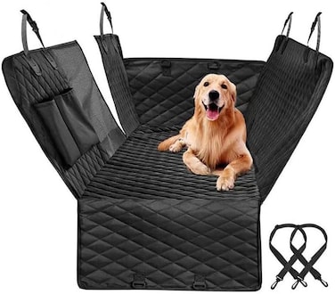 Car Dog Seat Cover &ndash; Waterproof Back Seat Protector Hammock for Dogs, Nonslip &amp; Scratch Proof Travel Accessories &ndash; Fits Cars, SUVs, Trucks &ndash; Easy to Install &amp; Clean
