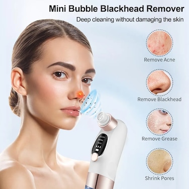 جهاز كهربائي لإزالة الرؤوس السوداء - جهاز شفط المسام وتنظيف حب الشباب بتقنية دورة المياه، وإزالة الجلد الميت بالماء، وجهاز شفط الفقاعات للوجه، وأداة للعناية بالبشرة