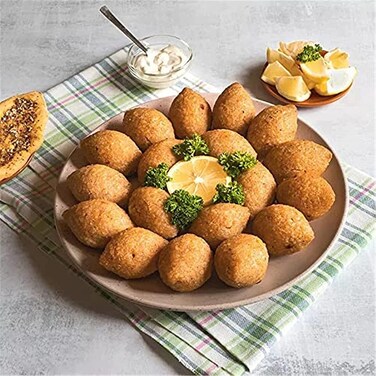 قالب صنع الكبة من يونيفرس - مكبس كرات اللحم ورغيف اللحم ذو 9 شبكات، قالب كرات لحم كبير 7 سم، مناسب لصنع لفائف الكبة المحشوة والكروكيت والزلابية