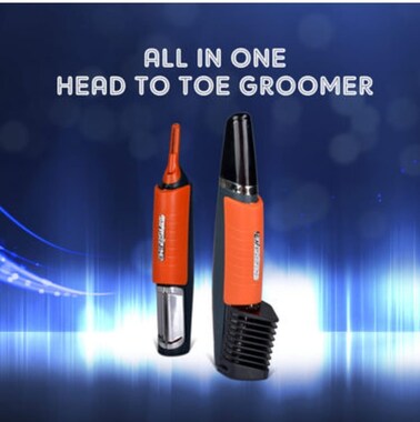 Micro Touch 2-in-1 Body Grooming Switchblade &ndash; Trimming &amp; Shaving Precision Tool for Men, Rechargeable, Wet &amp; Dry Use, Includes Attachments &amp; LED Light for Ultimate