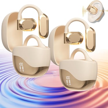 AI Translation Earbuds - 2-in-1 Bluetooth Over-Ear Earbuds for Real-Time Language Translation, Music Playback &amp; Fitness - 144 Languages,  Noise-Cancelling,